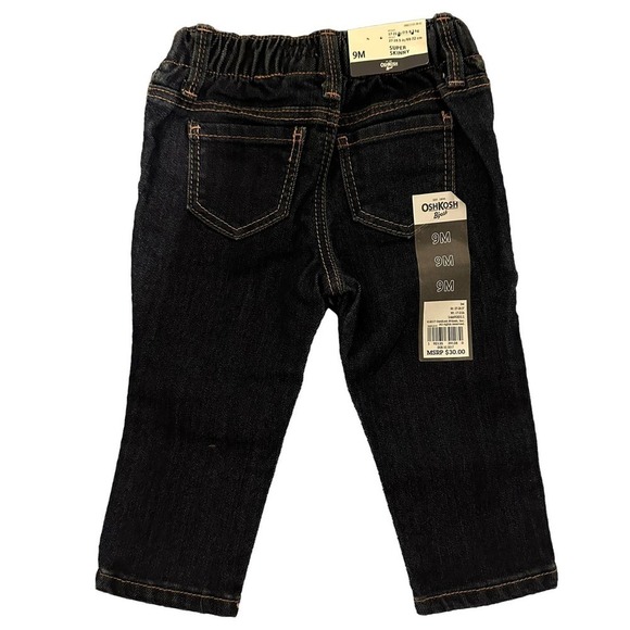 Nwt OshKosh Dark Wash Skinny Jeans 9Mo - Picture 2 of 5